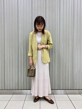 「SENSE OF PLACE by URBAN RESEARCH（センスオブプレイスバイアーバンリサーチ）のアイテム（ノーカラージャケット）」を使った、kotoさん（レディース・165cm）の春コーディネート