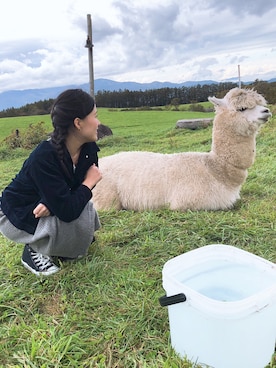 「BEAMS（ビームス）のアイテム（ピアス（両耳用））」を使った、chanizuu＊さん（レディース・153cm）の秋コーディネート