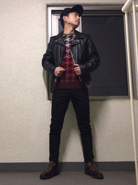 「Paul Smith（ポールスミス）のアイテム（キャップ）」を使った、ポチ@BASE出品中‼️さん（メンズ・171cm）の冬コーディネート