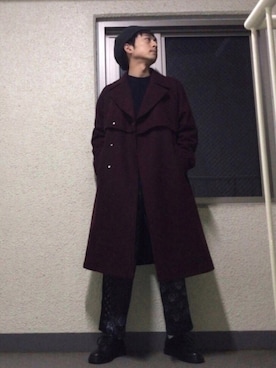 「RAGEBLUE（レイジブルー）のアイテム（ハンチング/ベレー帽）」を使った、ポチ@BASE出品中‼️さん（メンズ・171cm）の冬コーディネート