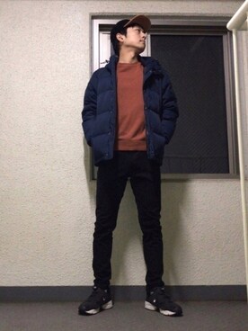 「誕生日」｜「アイテム（ダウンジャケット/コート）」を使った、ポチ@BASE出品中‼️さん（メンズ・171cm）の冬コーディネート