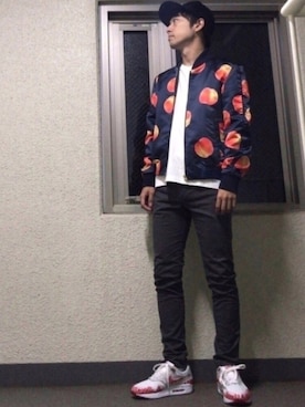 「Paul Smith（ポールスミス）のアイテム（MA-1）」を使った、ポチ@BASE出品中‼️さん（メンズ・171cm）の秋コーディネート