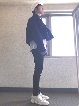「SHAREEF（シャリーフ）のアイテム（デニムジャケット）」を使った、ポチ@BASE出品中‼️さん（メンズ・171cm）の春コーディネート