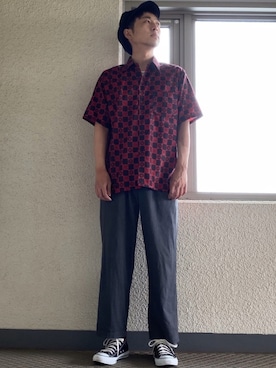 「フォローミー」｜「アイテム（キャスケット）」を使った、ポチ@BASE出品中‼️さん（メンズ・171cm）の春コーディネート