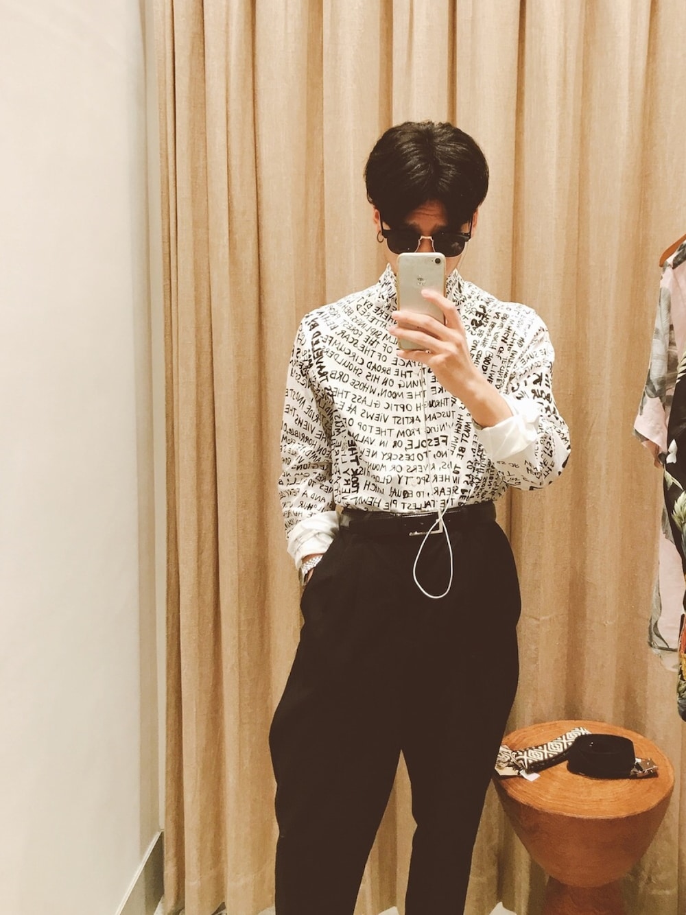 「fashionista、mode、OAMC、PRADA、high fashion」｜「PRADAのアイテム（サングラス、ブラック系）」を使った、残響ロックさん（メンズ・167cm）の秋コーディネートの1枚目の写真