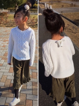 「GAP（ギャップ）のアイテム（シューズ）」を使った、miyamamaさん（キッズ・127cm）の冬コーディネート