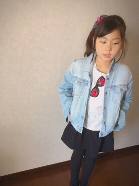「GAP（ギャップ）のアイテム（ジャケット/アウター）」を使った、miyamamaさん（キッズ・127cm）の春コーディネート