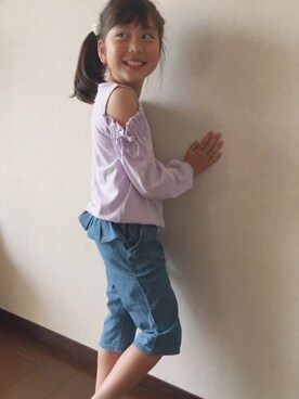 「アイテム（その他、パープル系）」を使った、miyamamaさん（キッズ・127cm）の春コーディネート