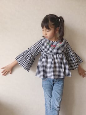「GU（ジーユー）のアイテム」を使った、miyamamaさん（キッズ・127cm）の春コーディネート