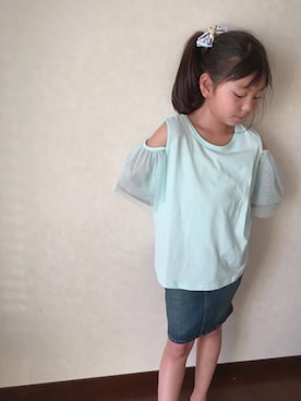 「GAP（ギャップ）のアイテム（スカート）」を使った、miyamamaさん（キッズ・127cm）の春コーディネート