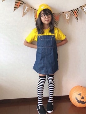 「DAISO（DAISO）のアイテム（帽子）」を使った、miyamamaさん（キッズ・127cm）の秋コーディネート