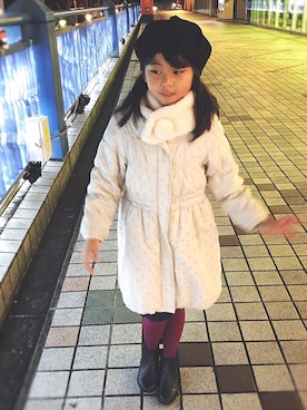 「GU（ジーユー）のアイテム」を使った、miyamamaさん（キッズ・127cm）の冬コーディネート