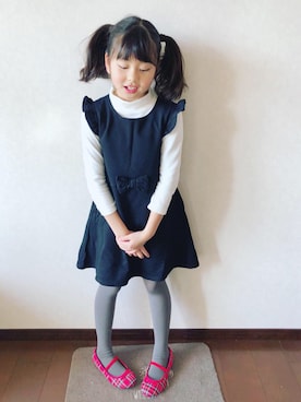 「GU（ジーユー）のアイテム」を使った、miyamamaさん（キッズ・127cm）の冬コーディネート
