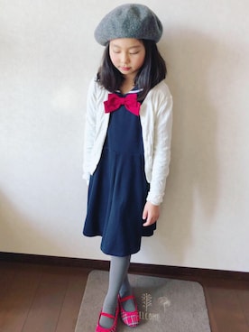 「GU（ジーユー）のアイテム」を使った、miyamamaさん（キッズ・130cm）の春コーディネート