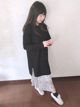 「CONVERSE（コンバース）のアイテム」を使った、miyamamaさん（キッズ・135cm）の春コーディネート