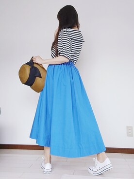 「ef-de（エフデ）のアイテム（帽子）」を使った、atsukonokoさん（レディース・156cm）の夏コーディネート