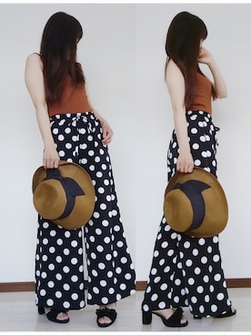 「ef-de（エフデ）のアイテム（帽子）」を使った、atsukonokoさん（レディース・156cm）の夏コーディネート