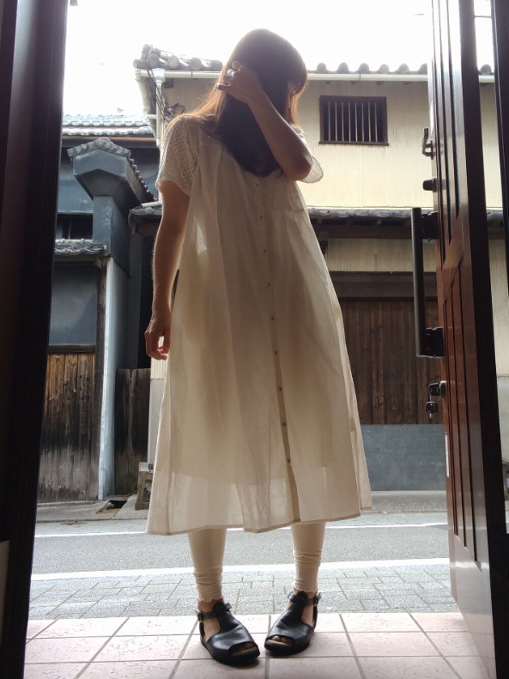 atsukonokoさんの「靴下屋/ 2×2リブ 裾メロウレギンス 12分丈（靴下屋）」を使ったコーディネート