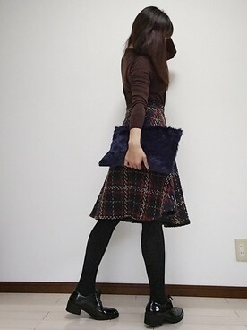 atsukonokoさんの「ふわふわフェイクファー☆クラッチバッグ」を使ったコーディネート