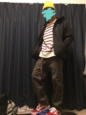 「koe（コエ）のアイテム（ブルゾン）」を使った、チョビスケさん（メンズ・166cm）の冬コーディネート