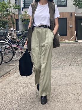 「BEAMS（ビームス）のアイテム（その他アウター）」を使った、山田さん（レディース・166cm）の夏コーディネート