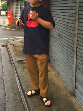 「ストリート系」｜「アイテム（サンダル）」を使った、そらさん（メンズ・174cm）の夏コーディネート