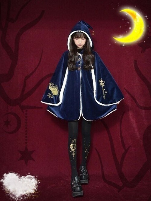 の「もこもこ❤️ 魔法陣 魔女っ子 ポンチョ付きコート マント