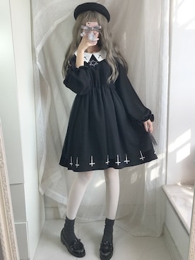 「--（--）のアイテム（ワンピース）」を使った、LOUIS LOVERさん（レディース・158cm）の冬コーディネート