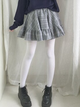 「--（--）のアイテム（スカート）」を使った、LOUIS LOVERさん（レディース・158cm）の冬コーディネート