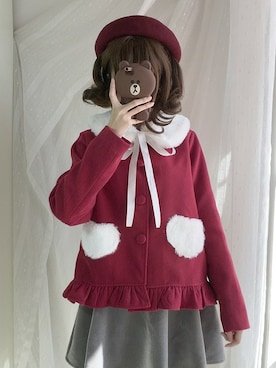 「--（--）のアイテム（ダウンジャケット/コート）」を使った、LOUIS LOVERさん（レディース・158cm）の冬コーディネート