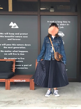 「HYKE」｜「アイテム（デニムジャケット）」を使った、nutsさん（レディース・160cm）の秋コーディネート