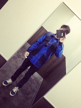 「MSGM（エムエスジーエム）のアイテム（スニーカー）」を使った、YUYAさん（メンズ・172cm）の春コーディネート