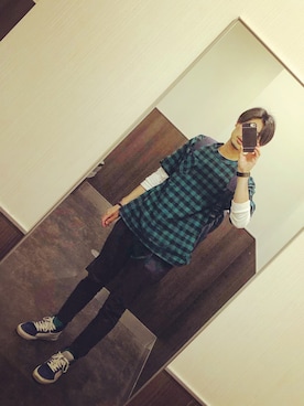 「MSGM（エムエスジーエム）のアイテム（スニーカー）」を使った、YUYAさん（メンズ・172cm）の春コーディネート