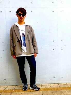 「SHAREEF（シャリーフ）のアイテム（パーカー）」を使った、kaiさん（メンズ・168cm）の夏コーディネート