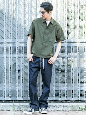 「URBAN RESEARCH Sonny Label（アーバンリサーチサニーレーベル）のJEMORGAN×SonnyLabel　度詰め天竺ビッグTシャツ（Tシャツ/カットソー）」を使った、Sonny Label MENSさん（メンズ・186cm）の夏コーディネート