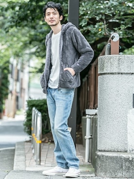 「URBAN RESEARCH Sonny Label（アーバンリサーチサニーレーベル）のアイテム（パーカー）」を使った、Sonny Label MENSさん（メンズ・186cm）の秋コーディネート