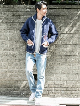 「カウチンセーター」｜Sonny Label MENSさん（メンズ・186cm）の秋コーディネート