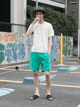 「URBAN RESEARCH Sonny Label（アーバンリサーチサニーレーベル）のアイテム（帽子）」を使った、Sonny Label MENSさん（メンズ・186cm）の夏コーディネート