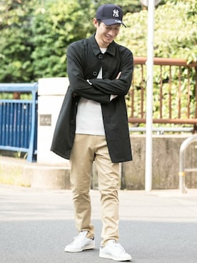 「URBAN RESEARCH Sonny Label（アーバンリサーチサニーレーベル）のアイテム（ステンカラーコート）」を使った、Sonny Label MENSさん（メンズ・178cm）の秋コーディネート