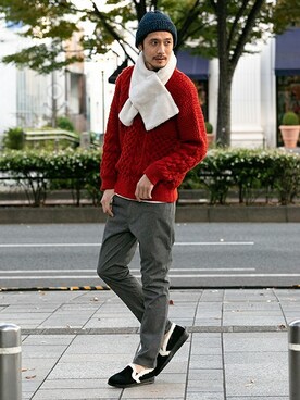 「URBAN RESEARCH Sonny Label（アーバンリサーチサニーレーベル）のアイテム（その他シューズ）」を使った、Sonny Label MENSさん（メンズ・186cm）の冬コーディネート