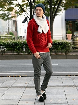 「URBAN RESEARCH Sonny Label（アーバンリサーチサニーレーベル）のアイテム（その他シューズ）」を使った、Sonny Label MENSさん（メンズ・186cm）の冬コーディネート