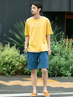 「REEF（リーフ）のアイテム」を使った、Sonny Label MENSさん（メンズ・178cm）の夏コーディネート