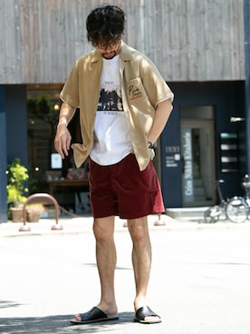 「CAL O LINE（キャルオーライン）のアイテム」を使った、Sonny Label MENSさん（メンズ・178cm）の夏コーディネート