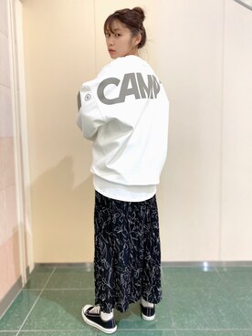 「CAMP7」｜「アイテム（スカート）」を使った、yadachanさん（レディース・162cm）の春コーディネート