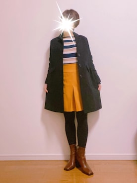 「un dix cors（アンディコール）のアイテム（ジャケット/アウター、ブラック系）」を使った、Rii♡◡̈⃝⋆*さん（レディース・155cm）の冬コーディネート