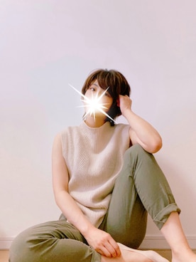 「KBF（ケイビーエフ）のアイテム（ニット/セーター、ホワイト系）」を使った、Rii♡◡̈⃝⋆*さん（レディース・155cm）の春コーディネート