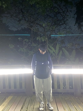 「NIKE（ナイキ）のアイテム（マウンテンパーカー）」を使った、黃以勒さん（メンズ・172cm）の春コーディネート