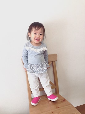 「Carter's（カーターズ）のアイテム（パンツ）」を使った、39⠉̮⃝✧‧˚さん（キッズ・80cm）の秋コーディネート