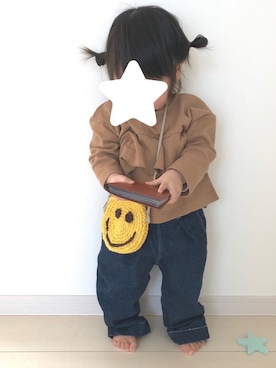 「ニコちゃん」｜「アイテム（その他）」を使った、suu☺︎さん（キッズ・80cm）の春コーディネート