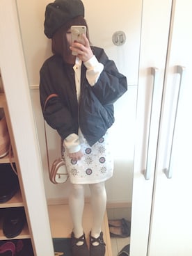 「roundabout（ラウンダバウト）のアイテム（帽子）」を使った、りさん（レディース・143cm）の冬コーディネート